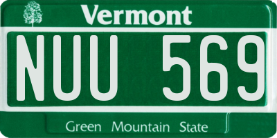 VT license plate NUU569