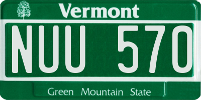 VT license plate NUU570