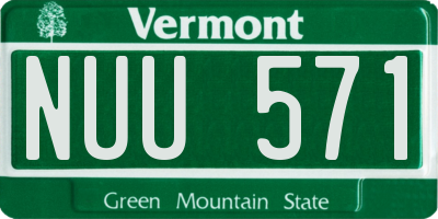 VT license plate NUU571