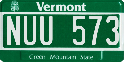 VT license plate NUU573