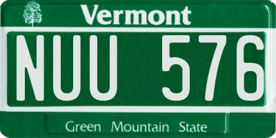VT license plate NUU576