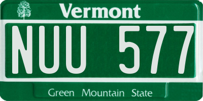 VT license plate NUU577