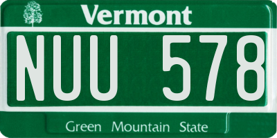 VT license plate NUU578