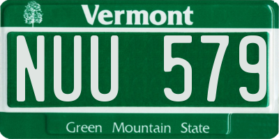 VT license plate NUU579