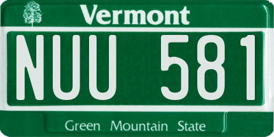 VT license plate NUU581