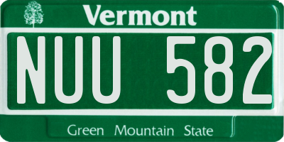 VT license plate NUU582