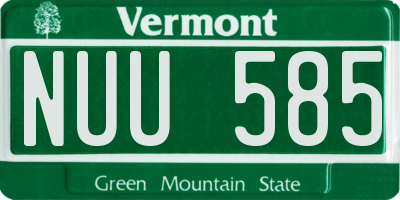 VT license plate NUU585