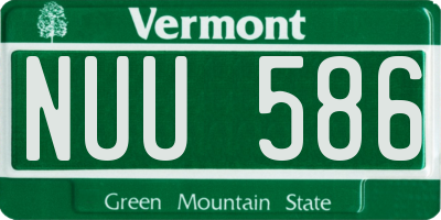 VT license plate NUU586