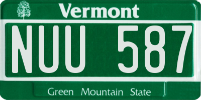 VT license plate NUU587