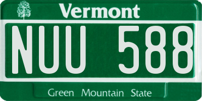 VT license plate NUU588