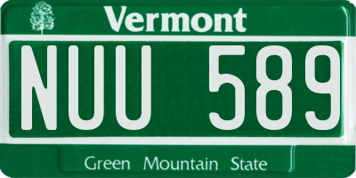 VT license plate NUU589