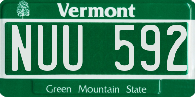VT license plate NUU592