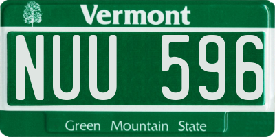 VT license plate NUU596