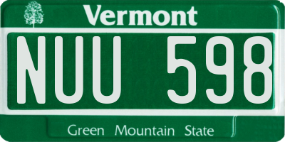 VT license plate NUU598