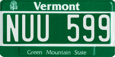 VT license plate NUU599