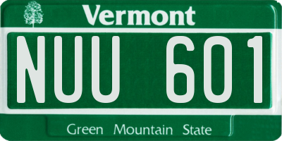 VT license plate NUU601
