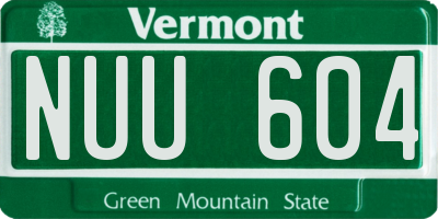 VT license plate NUU604