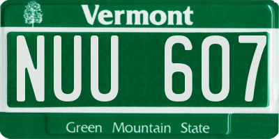 VT license plate NUU607
