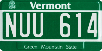 VT license plate NUU614