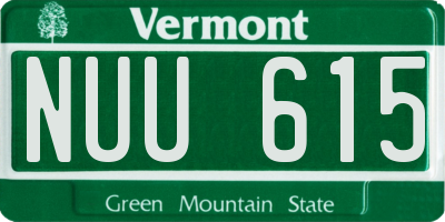 VT license plate NUU615