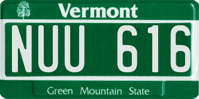 VT license plate NUU616