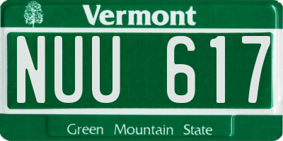 VT license plate NUU617