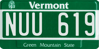VT license plate NUU619
