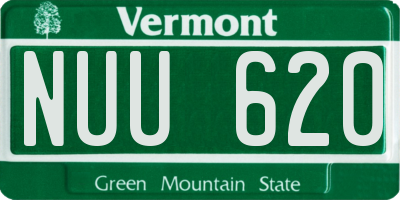 VT license plate NUU620