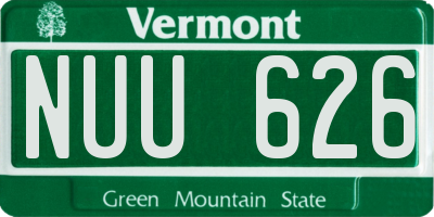 VT license plate NUU626
