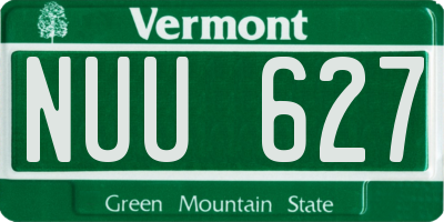 VT license plate NUU627