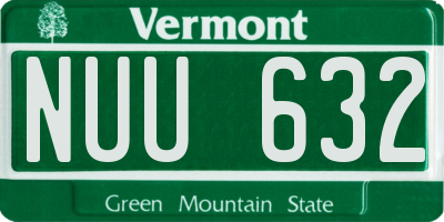 VT license plate NUU632