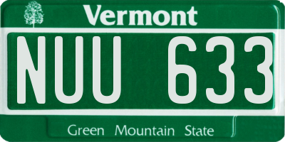 VT license plate NUU633