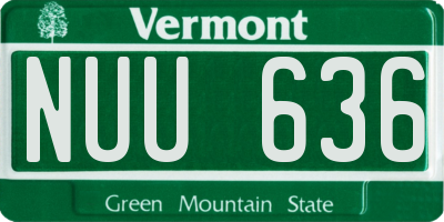 VT license plate NUU636