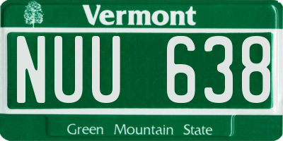 VT license plate NUU638