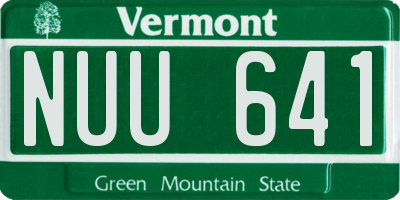 VT license plate NUU641