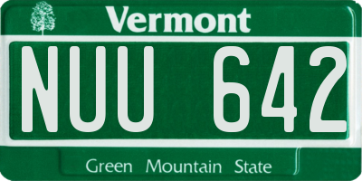 VT license plate NUU642