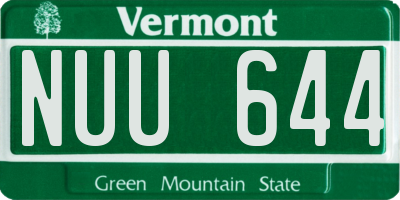 VT license plate NUU644