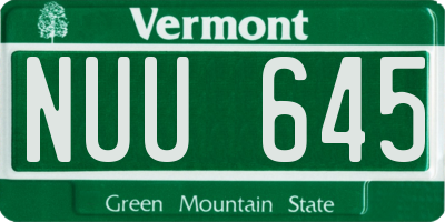 VT license plate NUU645