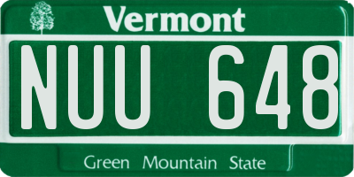 VT license plate NUU648