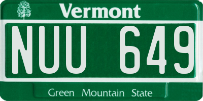 VT license plate NUU649