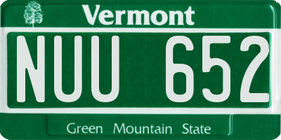 VT license plate NUU652
