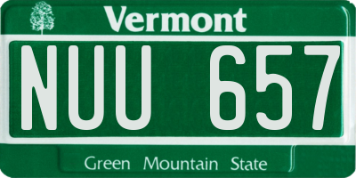 VT license plate NUU657