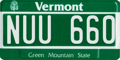 VT license plate NUU660