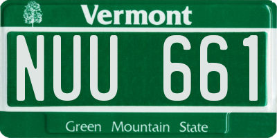 VT license plate NUU661