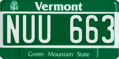 VT license plate NUU663