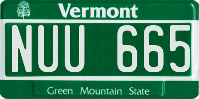 VT license plate NUU665