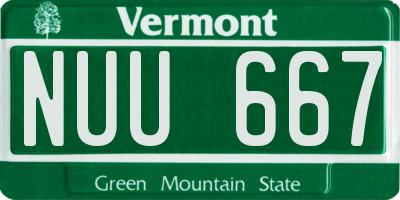 VT license plate NUU667