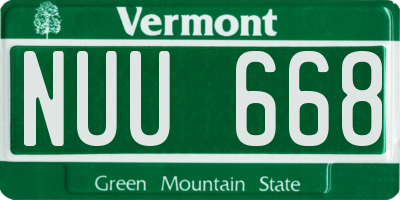 VT license plate NUU668