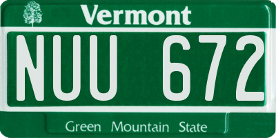 VT license plate NUU672