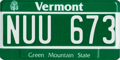VT license plate NUU673